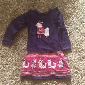 Gymboree Purple and Pink Llama Dress
